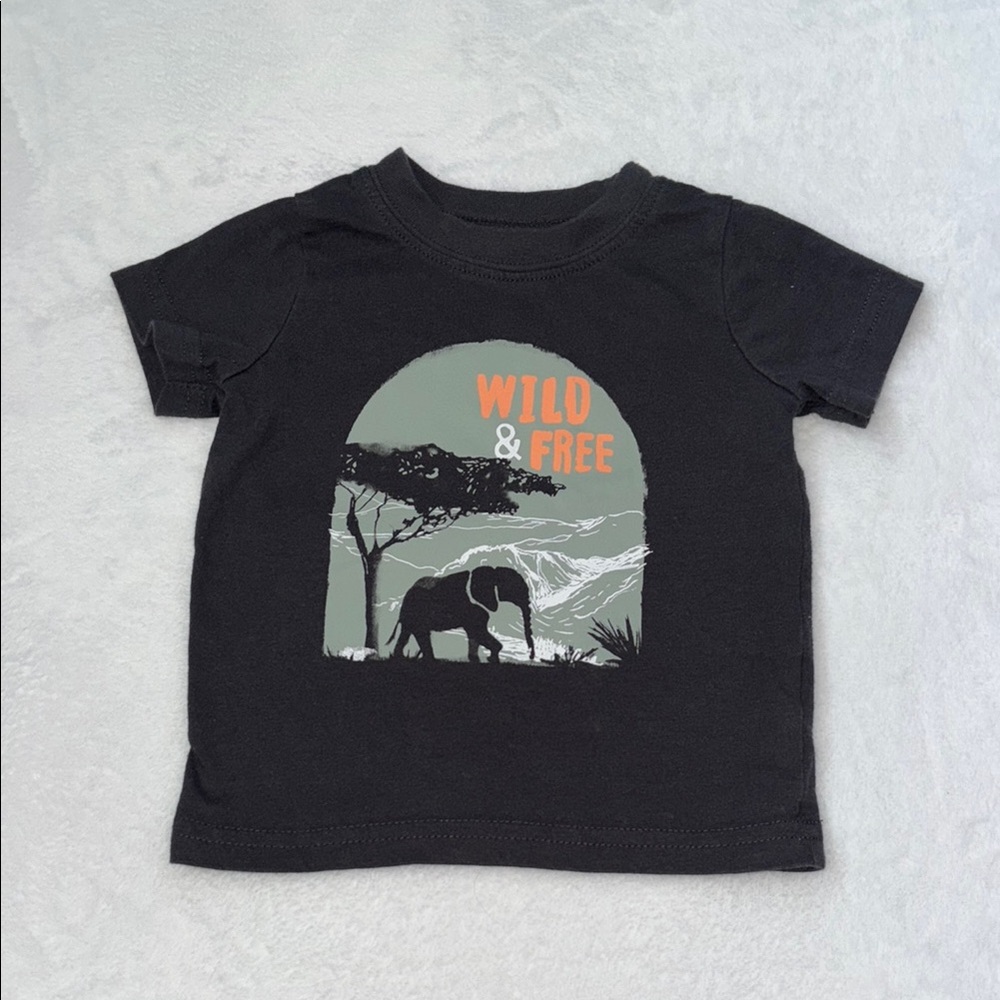 Carters Wild & Free Black 12 month safari T-Shirt